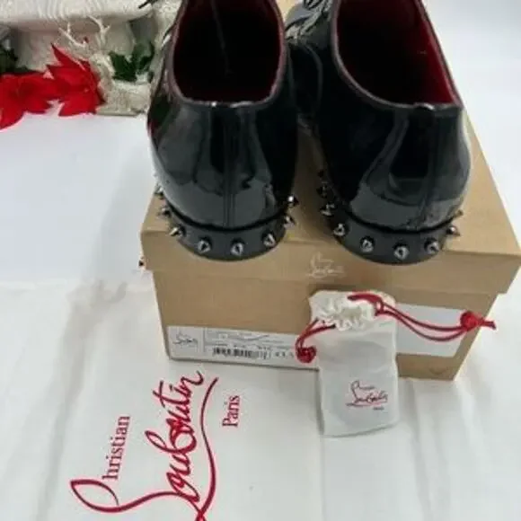 Christian Louboutin men's so greggo Black Patent Leather spike heel Oxford 43.5